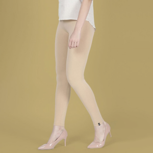 Women Viscose Blend Solid Sugar Cookie Ankle Length Legging